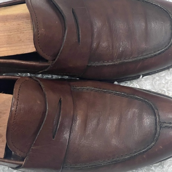 Prada Men Penny Loafers Brown Leather Slip On - Picture 4 of 14